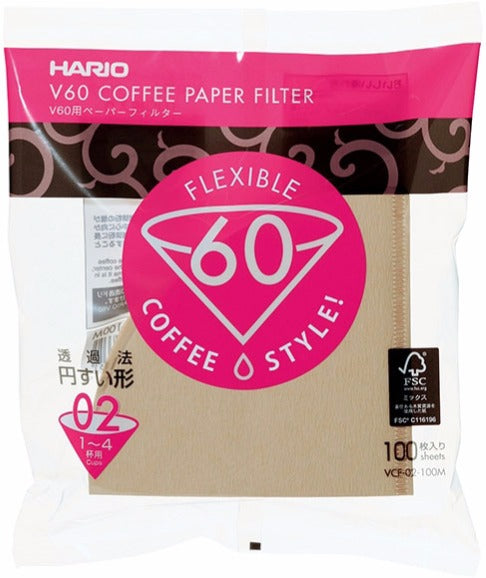 Hario V60 Paper Filters 02 | Natural Brown